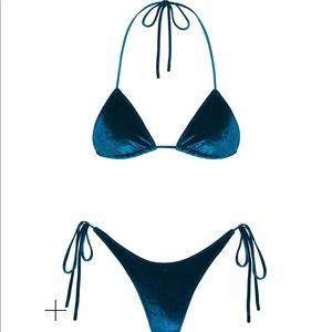 Triangl navy velour vinca suit